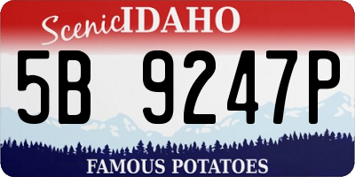 ID license plate 5B9247P