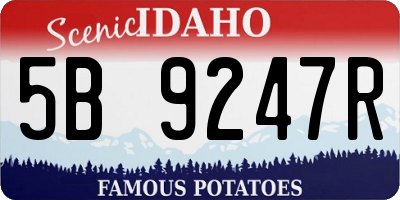 ID license plate 5B9247R