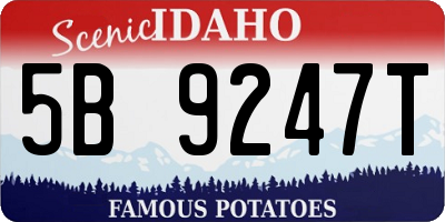 ID license plate 5B9247T
