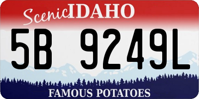 ID license plate 5B9249L