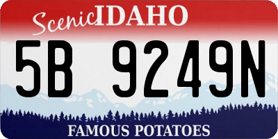 ID license plate 5B9249N
