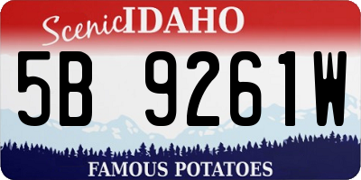 ID license plate 5B9261W