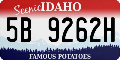 ID license plate 5B9262H