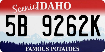 ID license plate 5B9262K