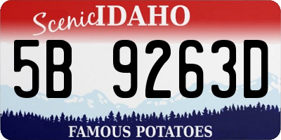 ID license plate 5B9263D