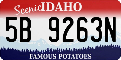 ID license plate 5B9263N