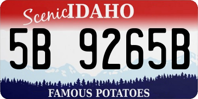 ID license plate 5B9265B