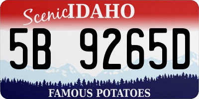 ID license plate 5B9265D