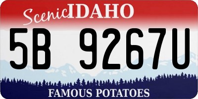 ID license plate 5B9267U