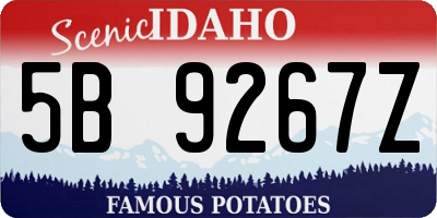 ID license plate 5B9267Z