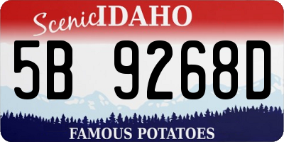ID license plate 5B9268D