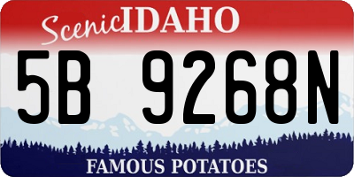 ID license plate 5B9268N