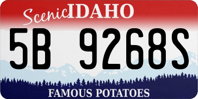 ID license plate 5B9268S