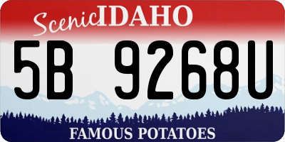 ID license plate 5B9268U