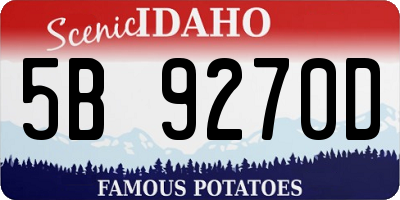 ID license plate 5B9270D