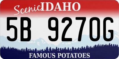 ID license plate 5B9270G