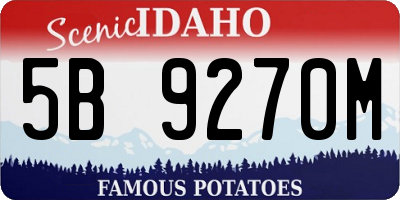 ID license plate 5B9270M