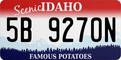 ID license plate 5B9270N