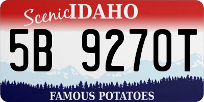 ID license plate 5B9270T