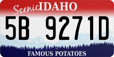 ID license plate 5B9271D