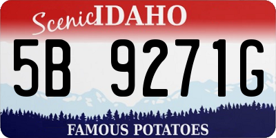 ID license plate 5B9271G