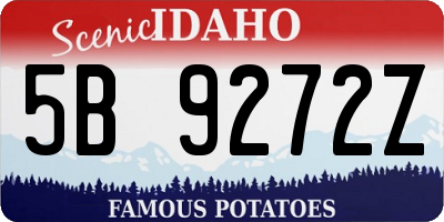 ID license plate 5B9272Z