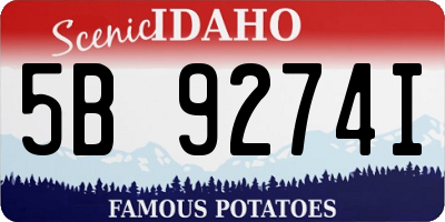 ID license plate 5B9274I