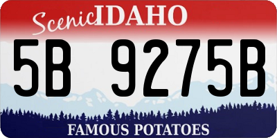 ID license plate 5B9275B