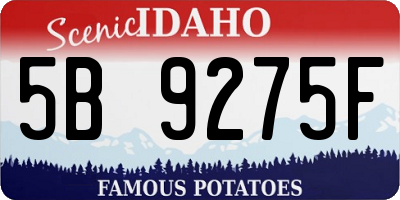 ID license plate 5B9275F