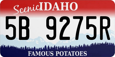 ID license plate 5B9275R