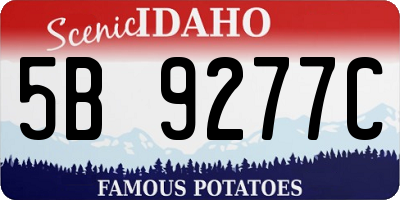 ID license plate 5B9277C