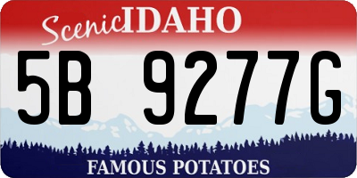 ID license plate 5B9277G