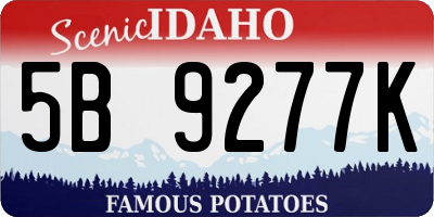 ID license plate 5B9277K
