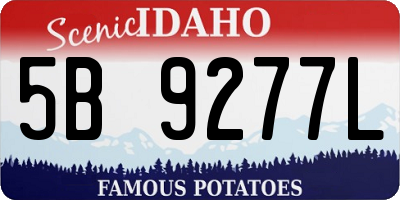 ID license plate 5B9277L