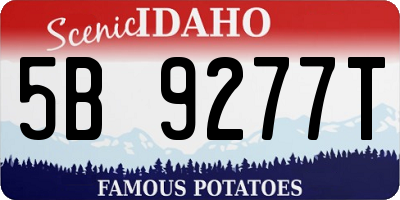 ID license plate 5B9277T