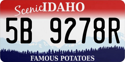 ID license plate 5B9278R