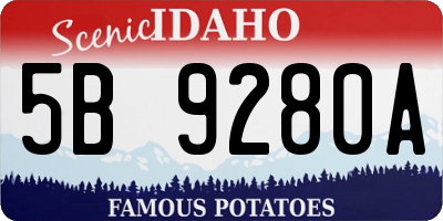 ID license plate 5B9280A