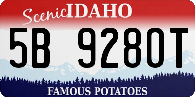 ID license plate 5B9280T