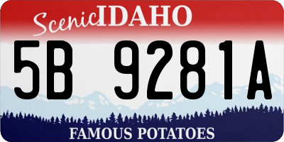 ID license plate 5B9281A