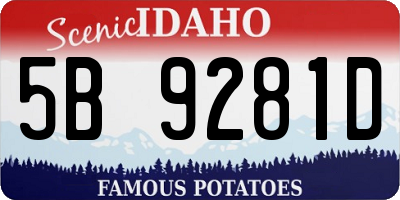 ID license plate 5B9281D