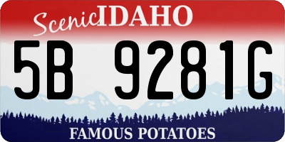 ID license plate 5B9281G