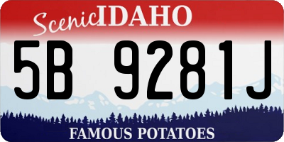 ID license plate 5B9281J