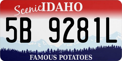 ID license plate 5B9281L