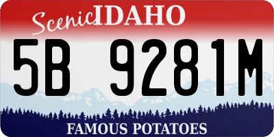 ID license plate 5B9281M