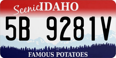 ID license plate 5B9281V