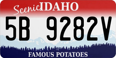 ID license plate 5B9282V