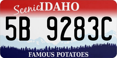 ID license plate 5B9283C