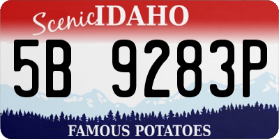 ID license plate 5B9283P