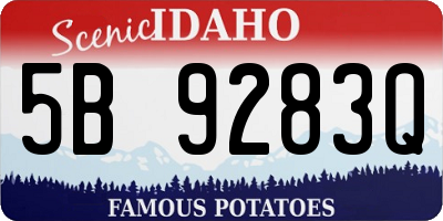 ID license plate 5B9283Q