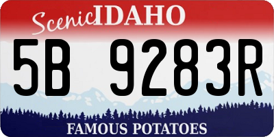 ID license plate 5B9283R